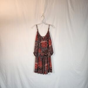 AMERICAN EAGLE OUTFITTERS Boho Cold Shoulder Mini Dress Gauze Womens Medium M